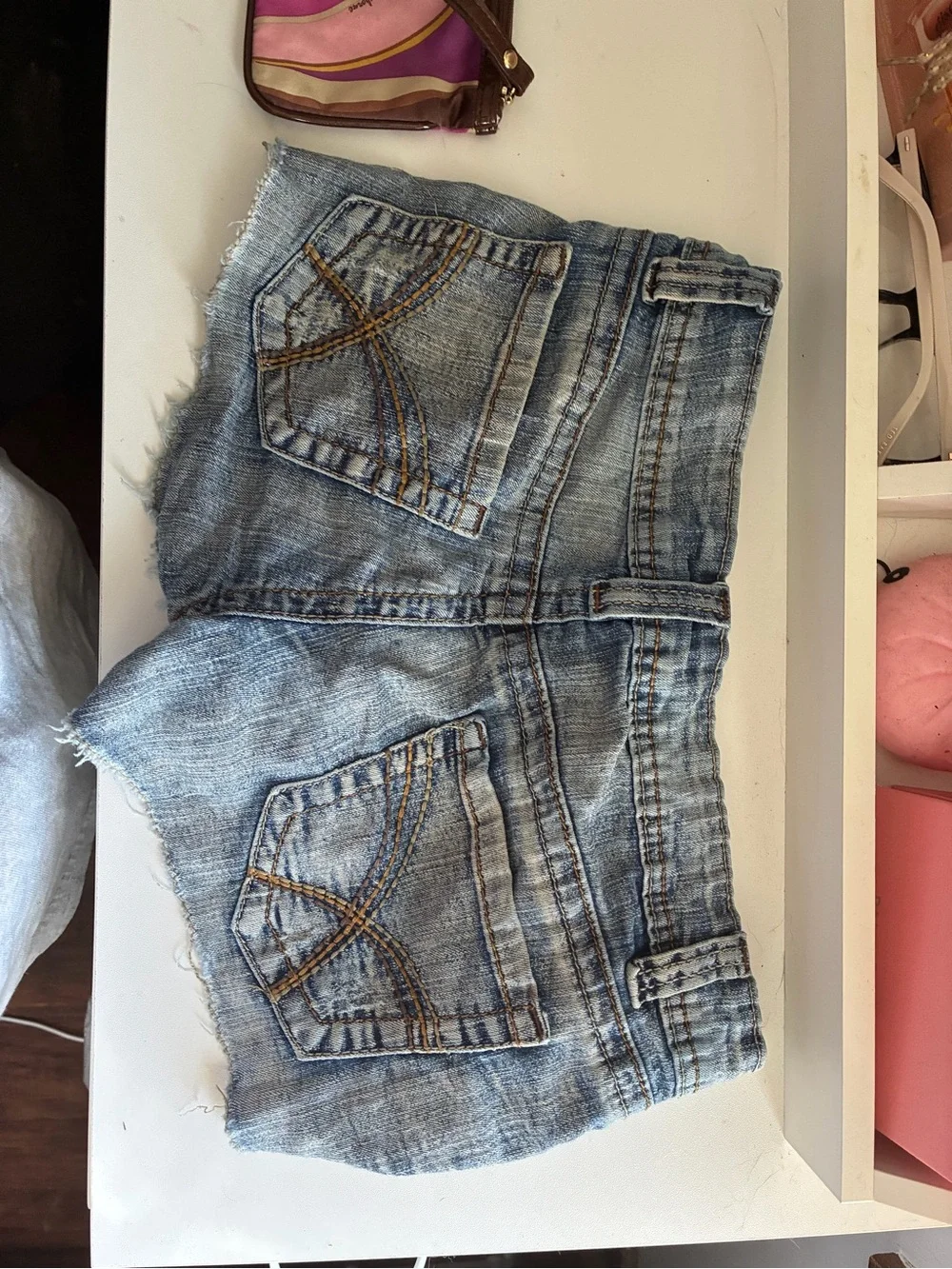 Wildflowers Distressed Light Blue Denim Shorts